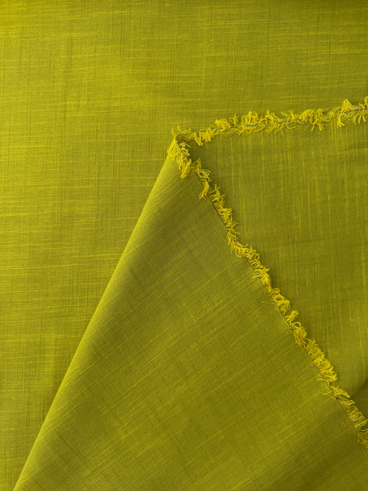 Cotton Handloom, Shot Cotton, Chartreuse