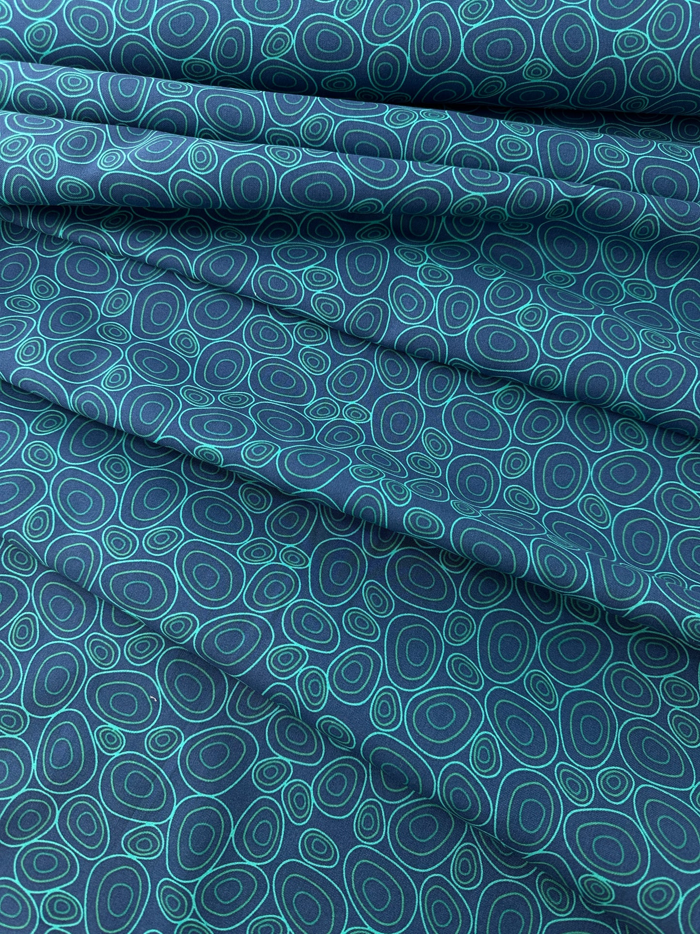 Cotton Sheeting, Puddles, Navy