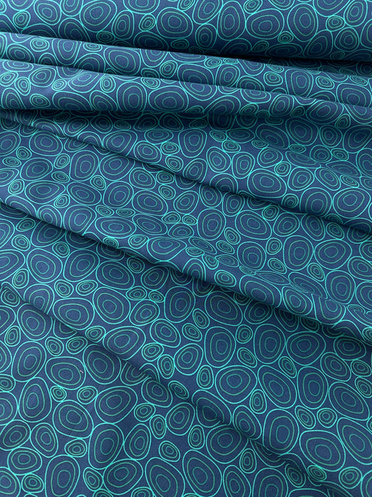 Cotton Sheeting, Puddles, Navy