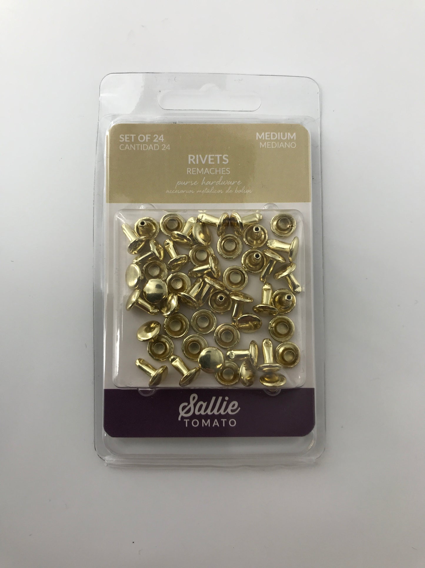 Rivets, 8mm, Yellow Gold, 24 sets