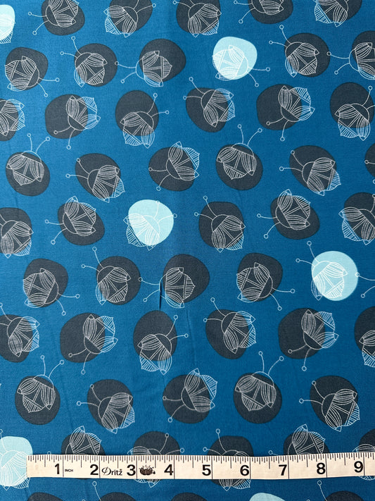 Cotton Sheeting, Bug A Dot, Dark Blue