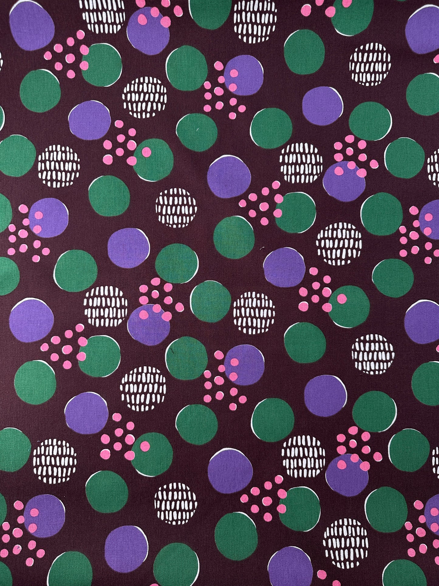 Kokka Fabrics, Canvas/Duck, Art Geome – Burgundy