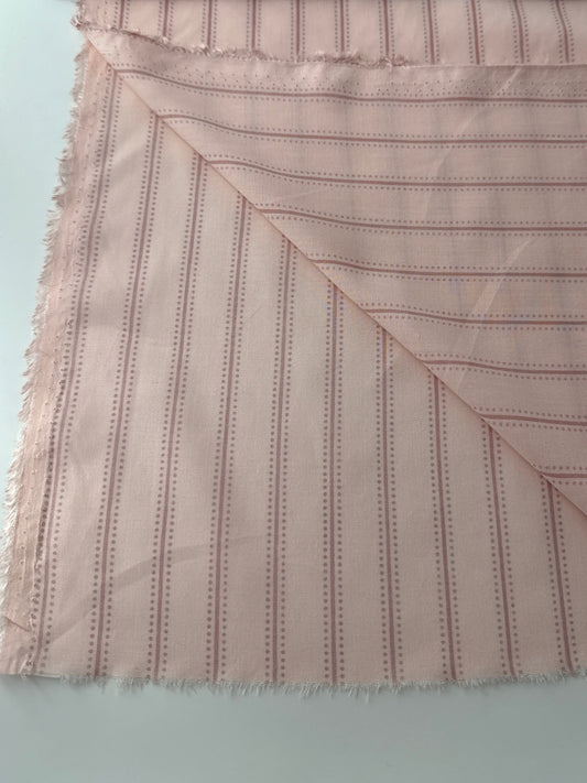 Rayon Lawn, Vertical Tonal Stripe, Pale Pink