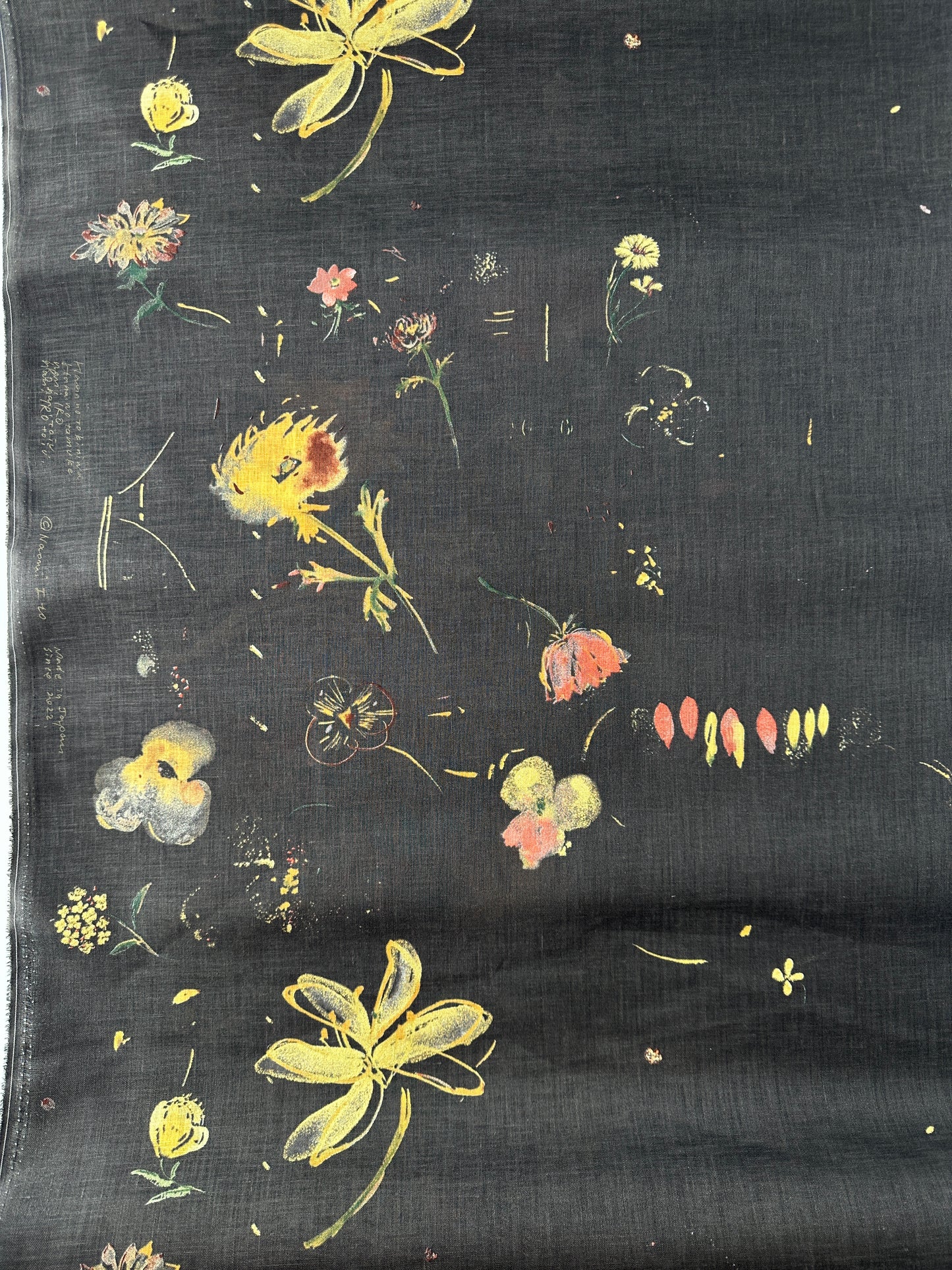 nani IRO Linen Sheeting, Hana no toki niwa