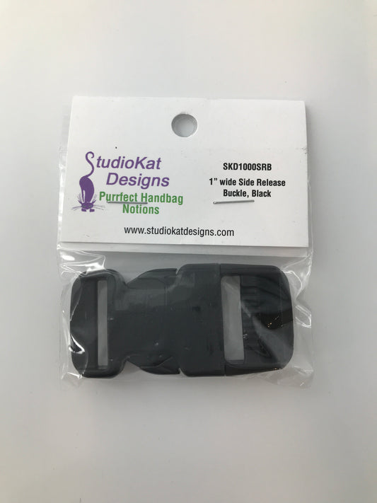 Side Release Buckle, Black, 1”