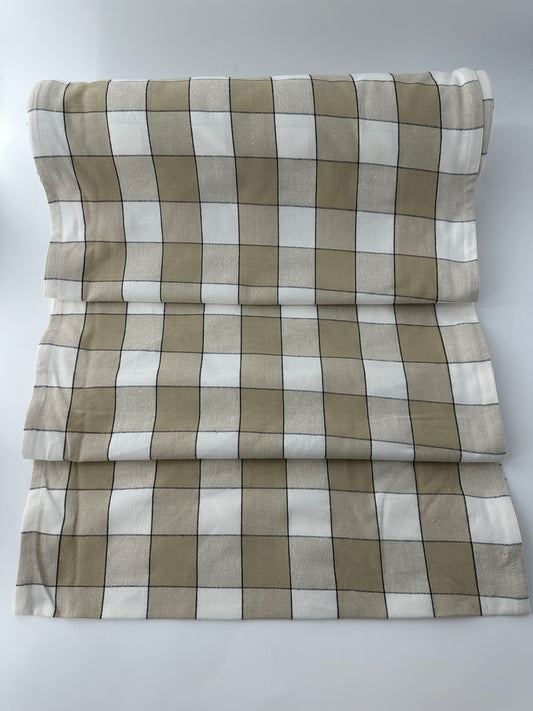 Cotton Toweling, Finished Sides – Ivory Plaid