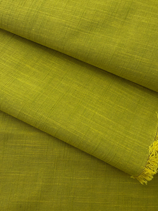 Cotton Handloom, Shot Cotton, Chartreuse