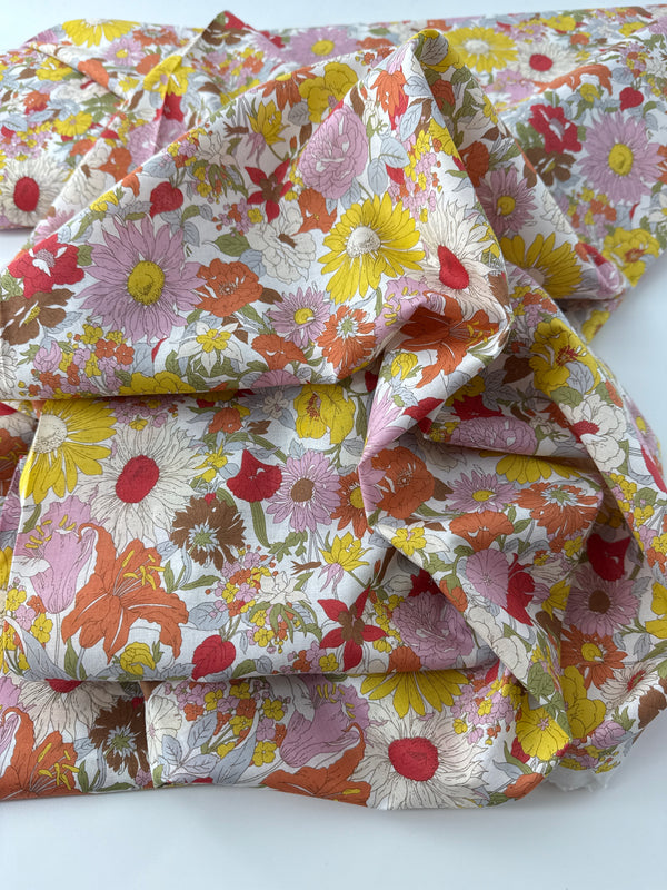 Kokka Fabrics Cotton Lawn, Multicolor Floral – Purple Floral
