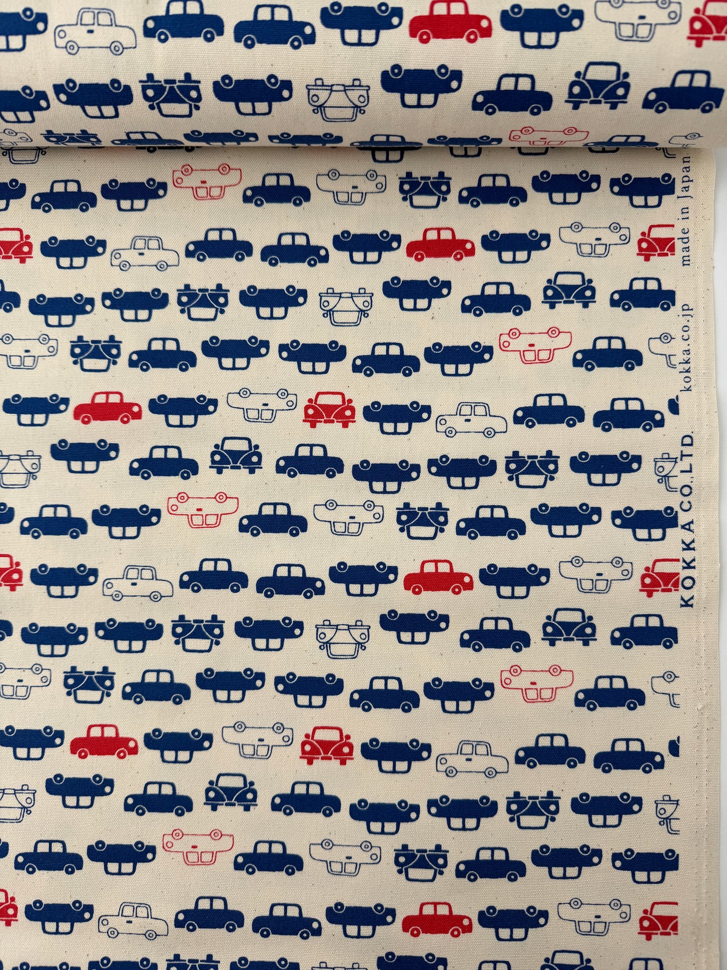 Kokka Cotton Oxford, Simply Palette Car Print