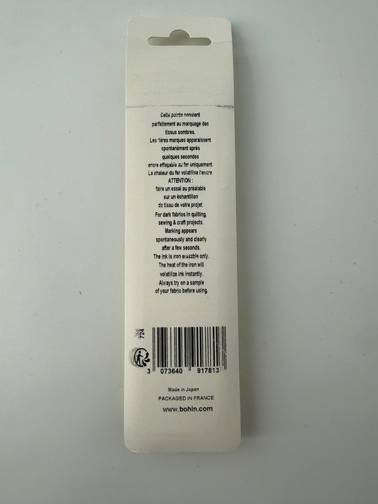 Bohin Heat Erasable Pen, White