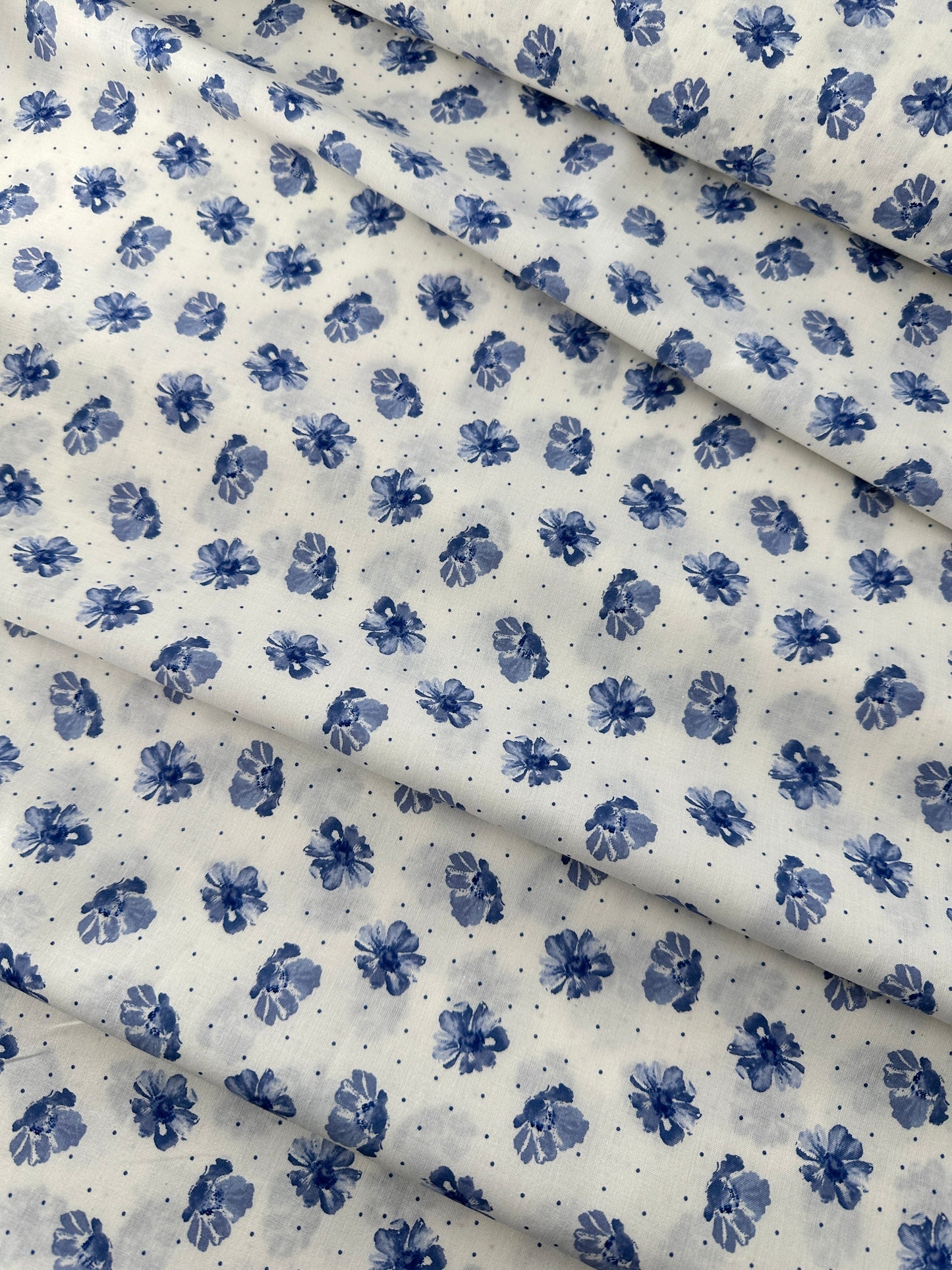 Cotton Lawn, Floral Dot Print