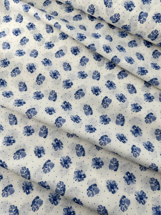Cotton Lawn, Floral Dot Print