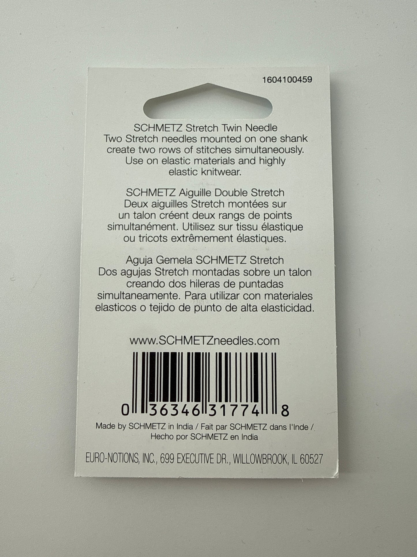 Schmetz Stretch Twin Needle