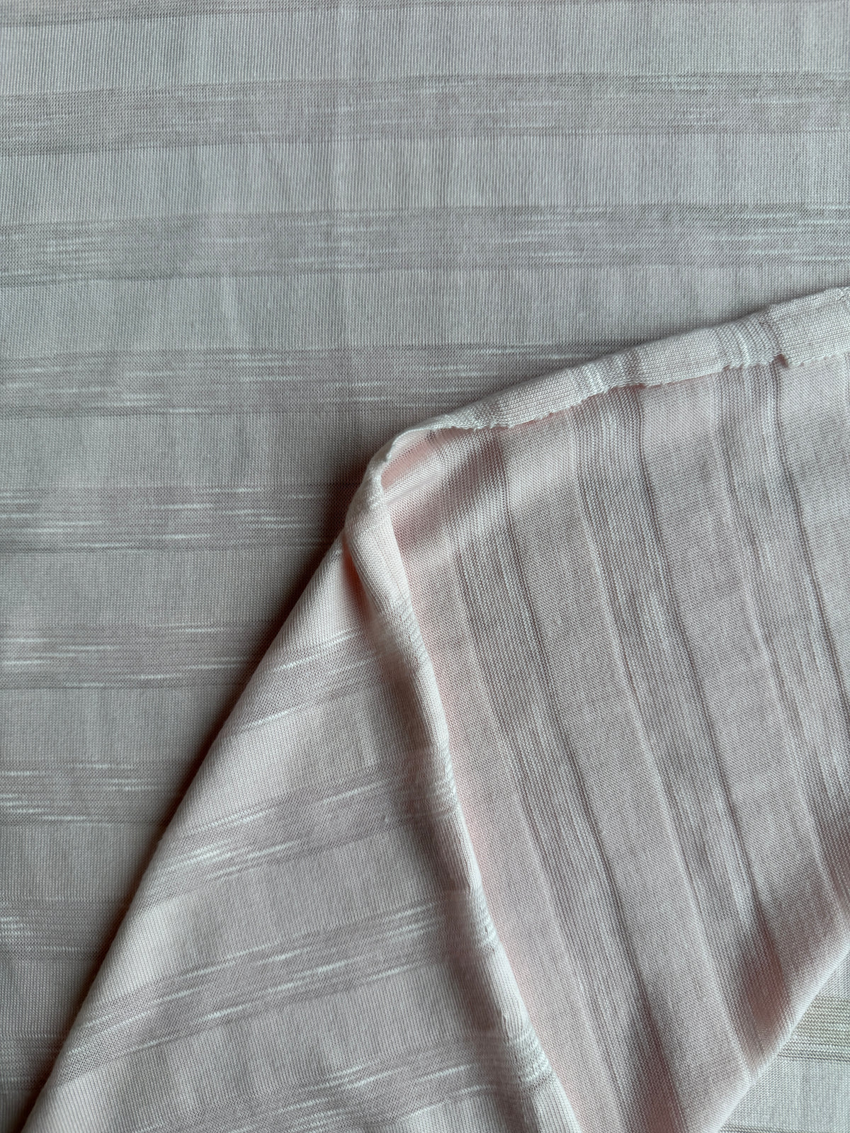 Rayon/Spandex Single Jersey Burnout Stripe, Bubblegum Pink, 200gsm