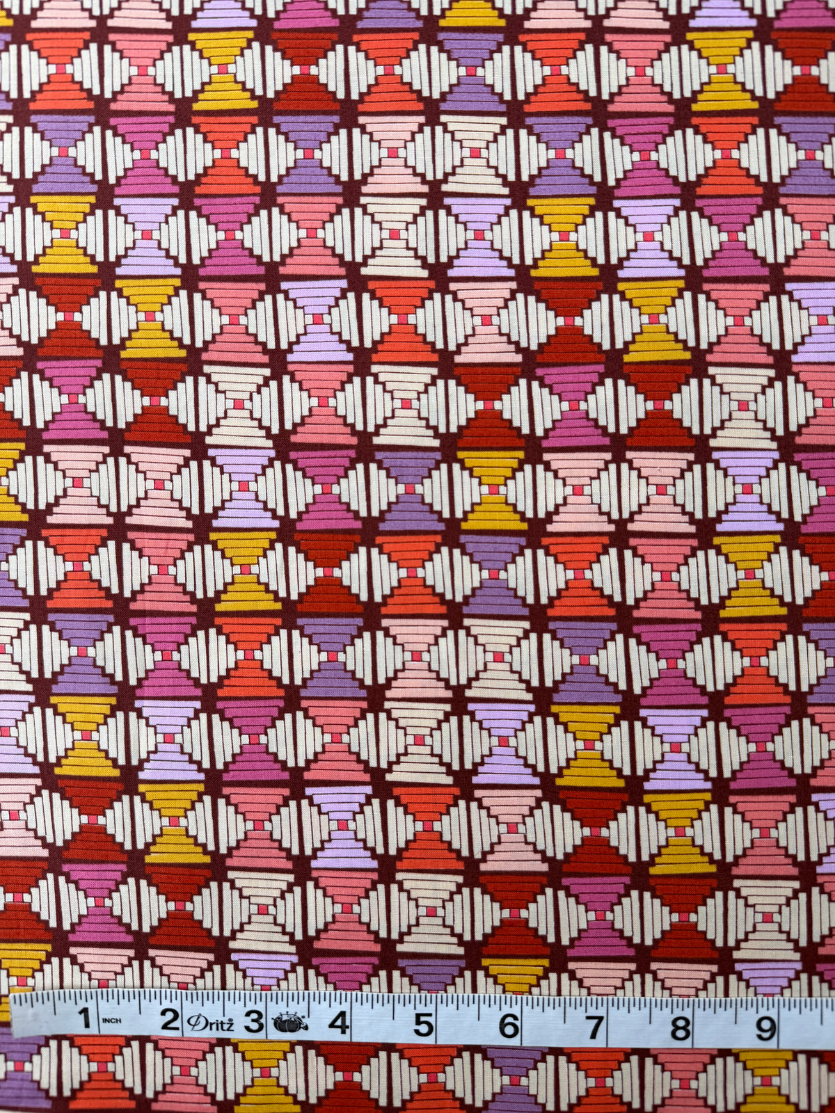 Ruby Star Society Cotton Sheeting, Persimmon - Courthouse Steps - Cranberry