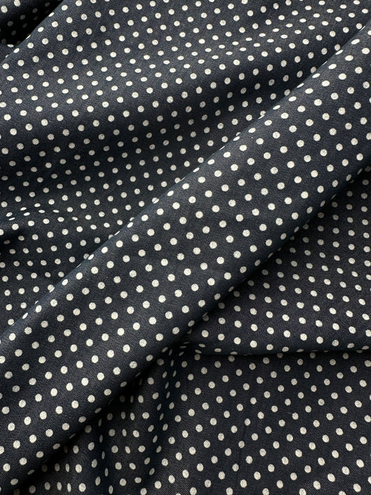 Chambray, Cotton, Indigo Mini Dots