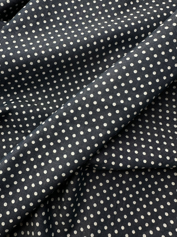 Chambray, Cotton, Indigo Mini Dots