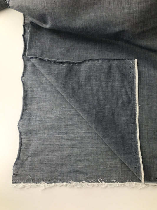 Chambray, Cotton, Medium Blue