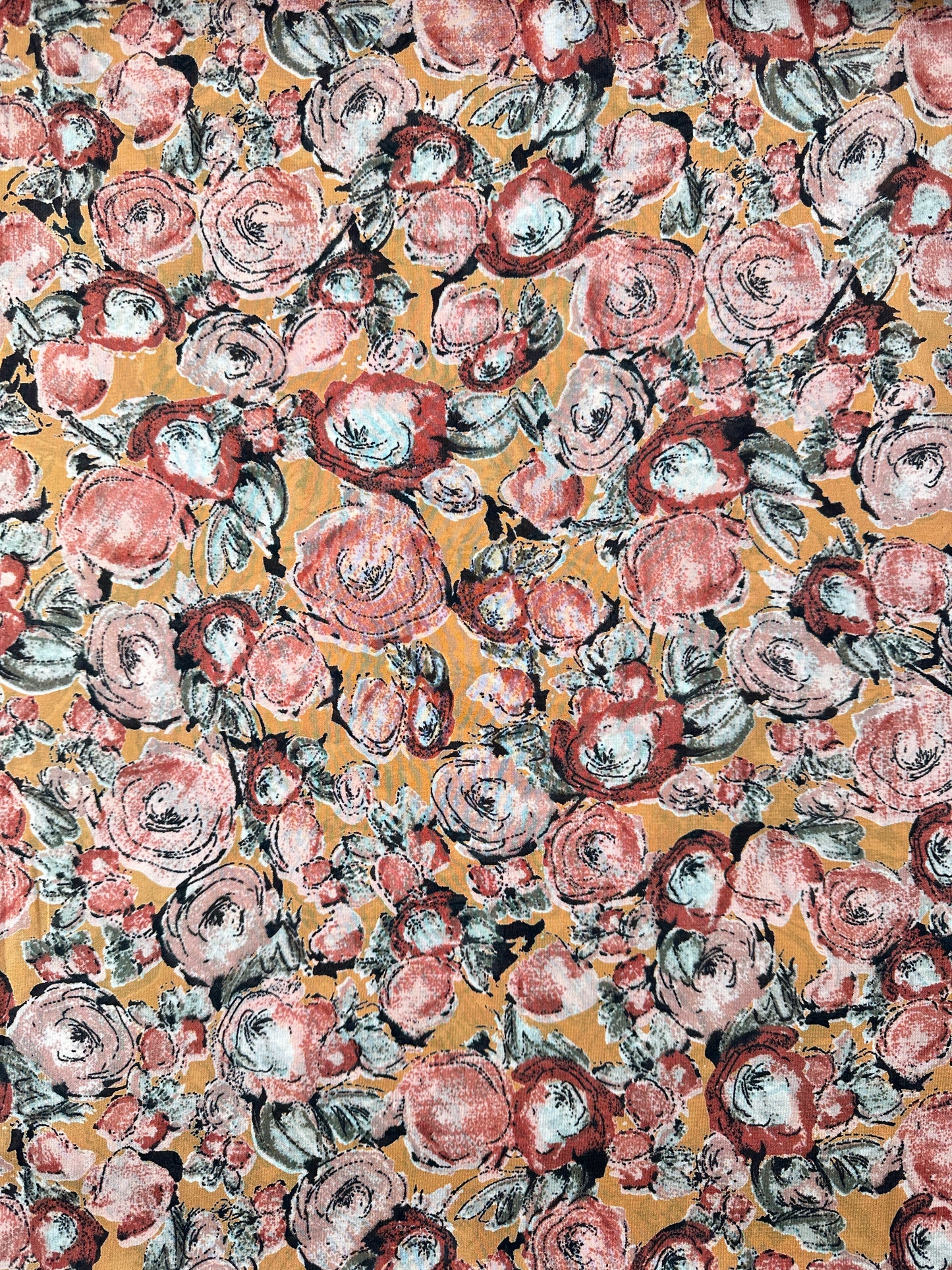 Rayon Chiffon Print, Floral, Peach