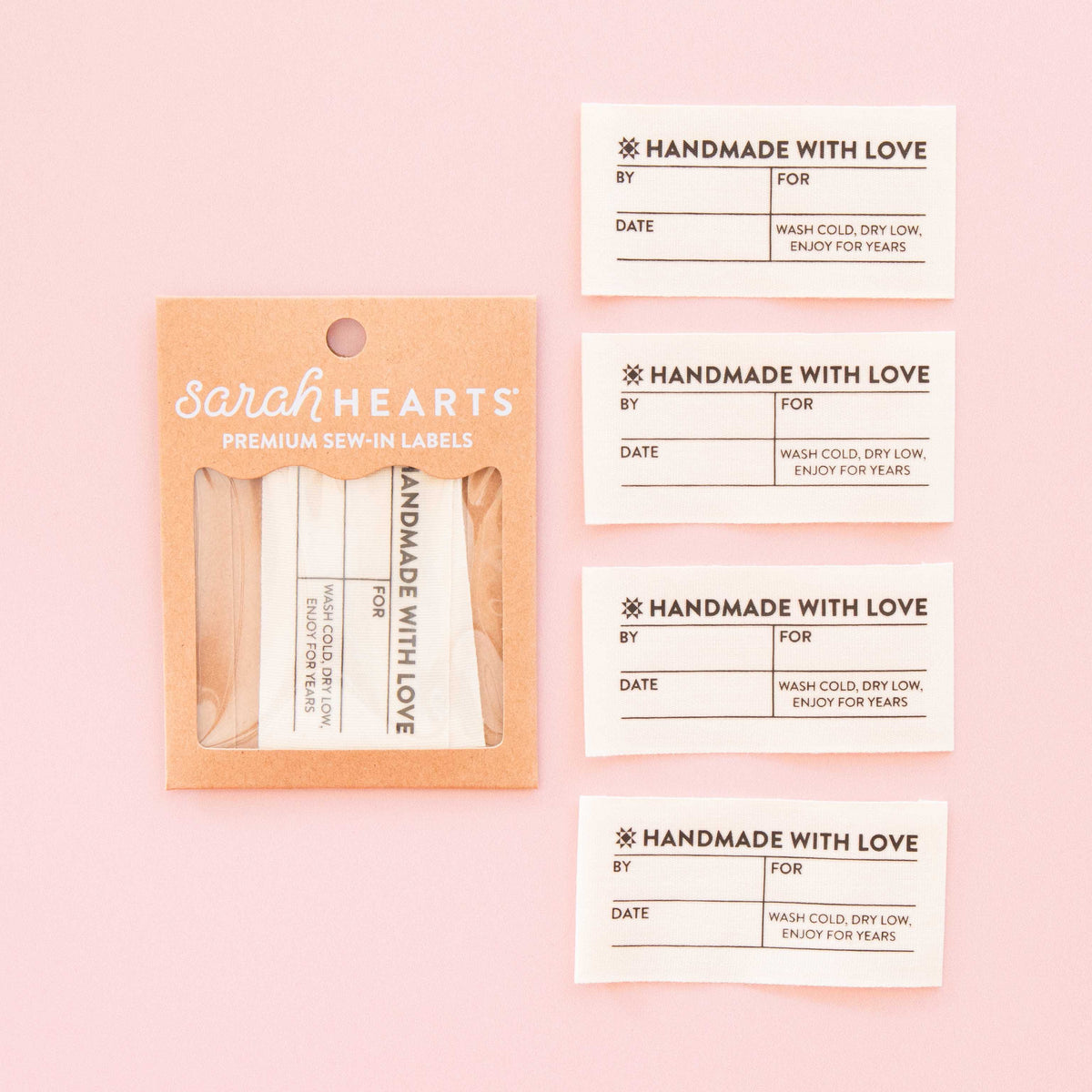 Sarah Hearts Labels, Organic Cotton Write-In Labels