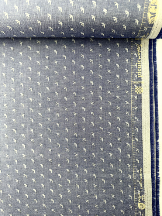AGF Premium Cotton, Picnic Wovens, Birds - Blue Jay