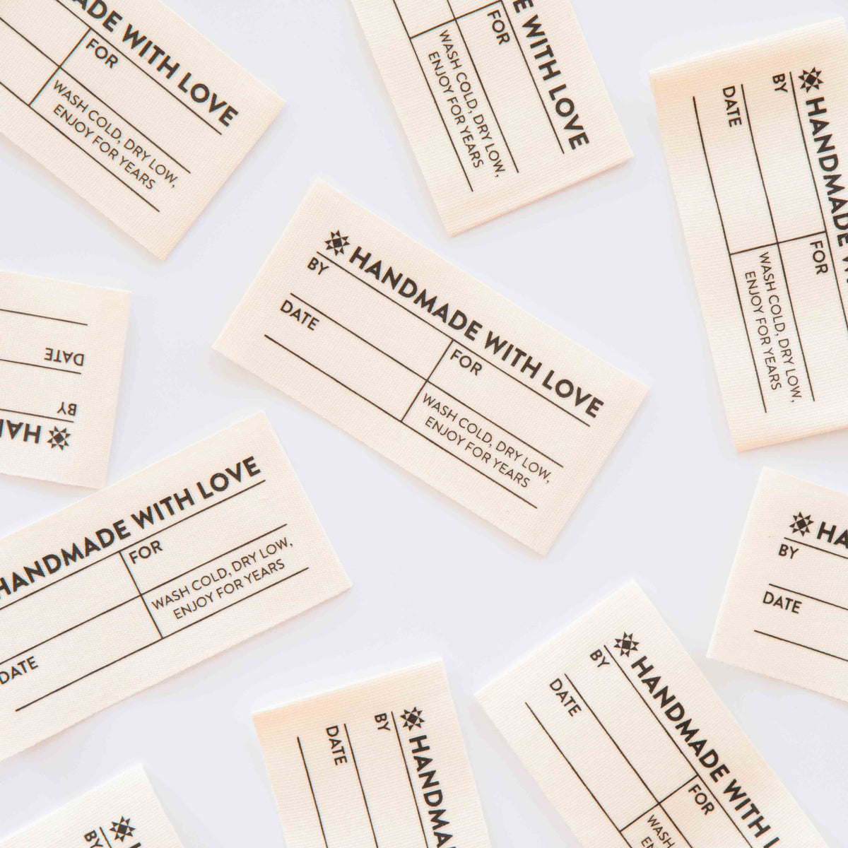 Sarah Hearts Labels, Organic Cotton Write-In Labels
