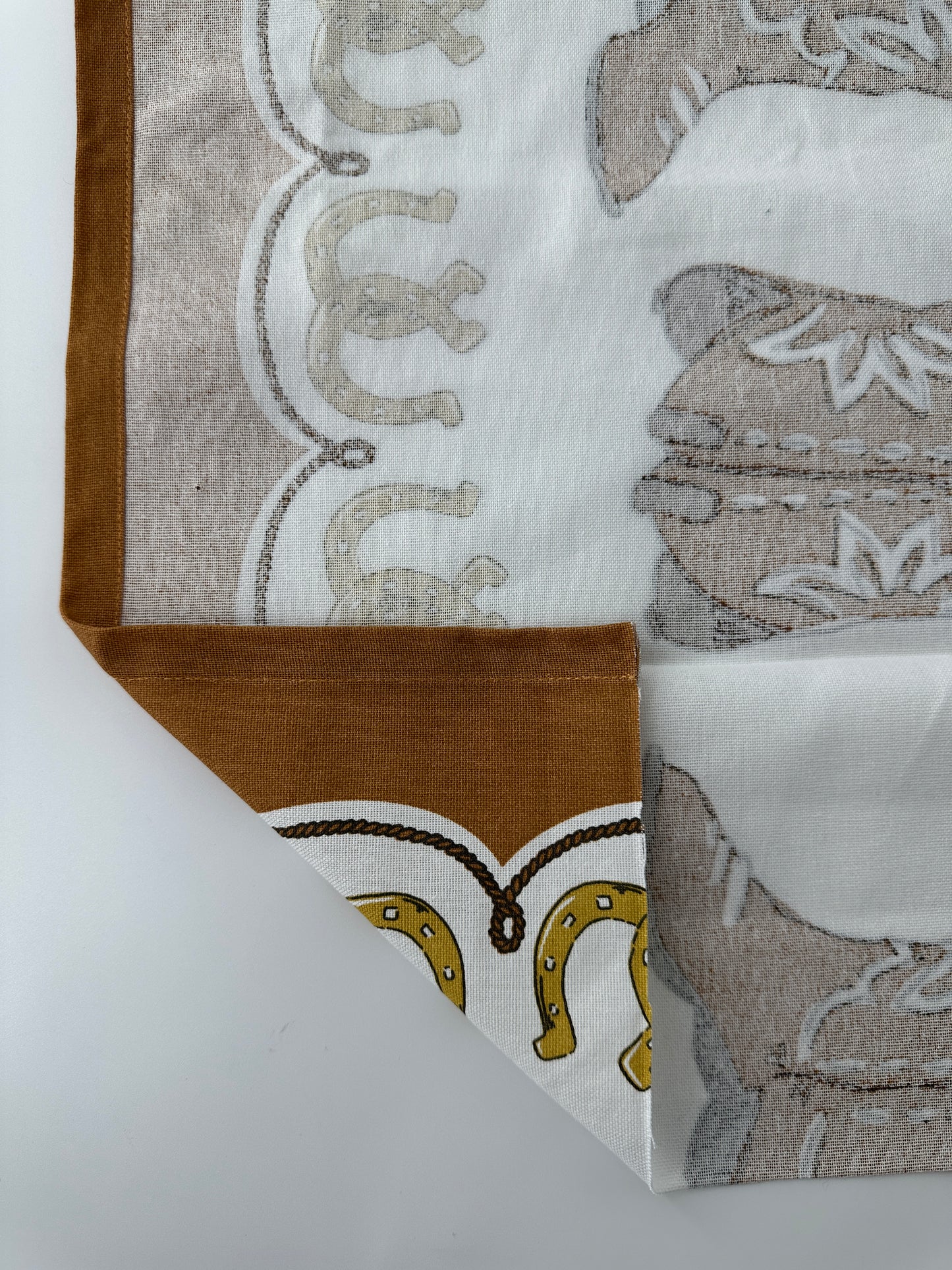 Cotton Toweling, Retro Cowboy Print, 16" wide