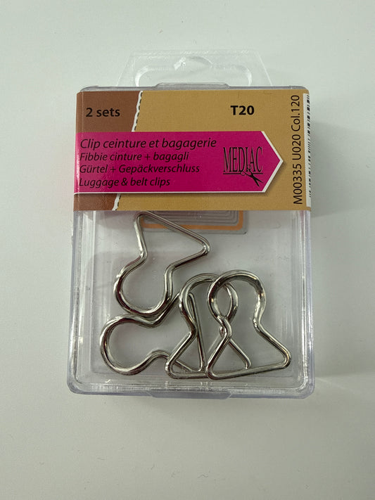 Belt Buckle, Interlocking, Nickel, 2 sets