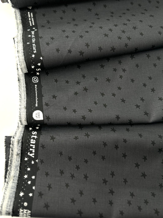Ruby Star Society Cotton Sheeting, Starry Charcoal