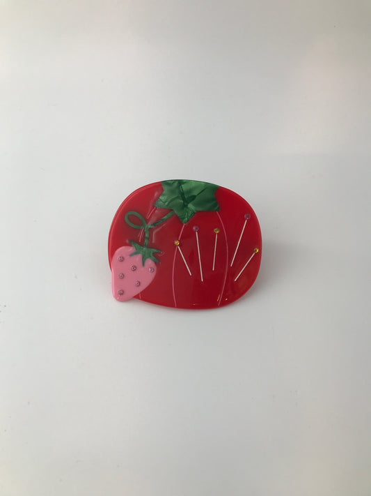 Tomato Pincushion French Barrette Hair Clip