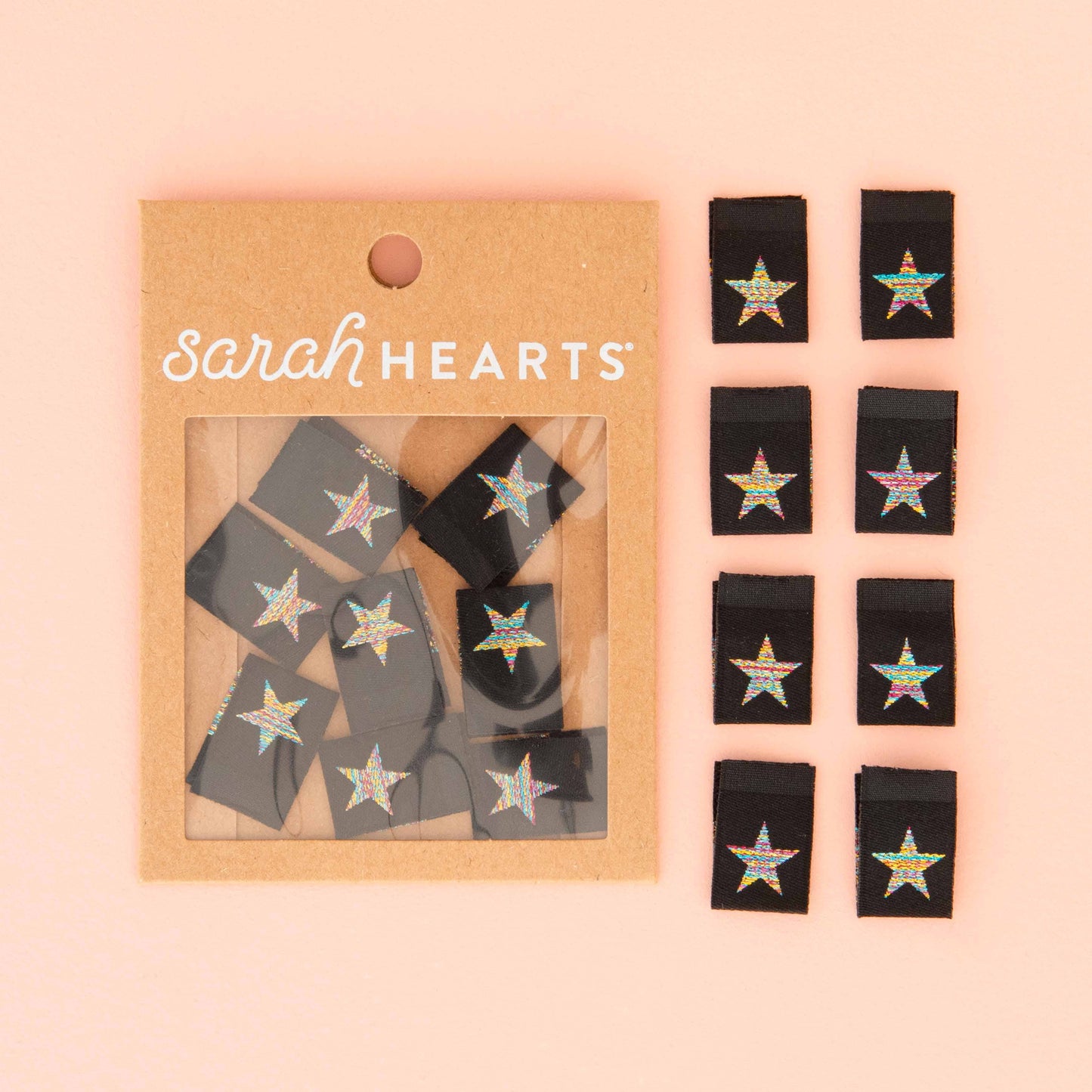 Sarah Hearts Labels, Metallic Rainbow Star