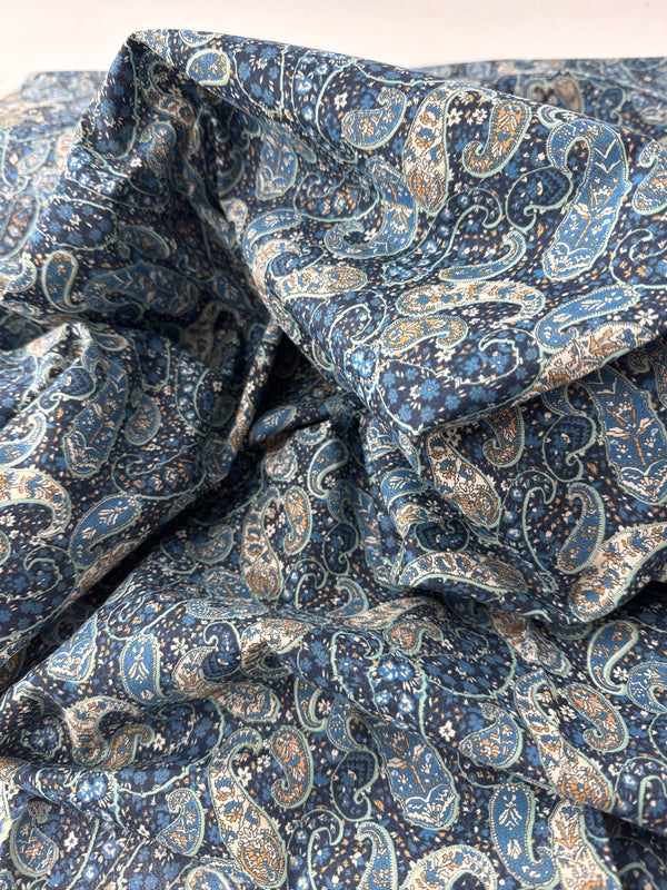 Japanese Cotton Lawn, Paisley - Blue