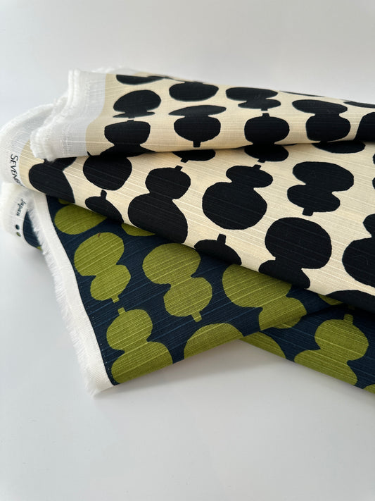 Sevenberry Cotton Shantung, Gourd Print