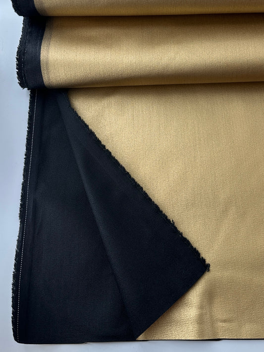 Coated Stretch Twill, Gold Foil