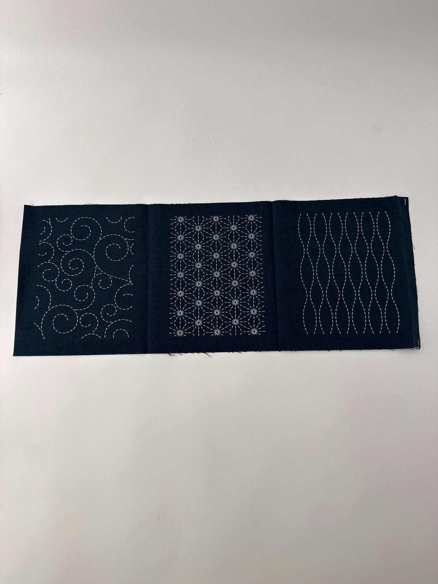 Sashiko Mending Kit, Blue, 6 patterns