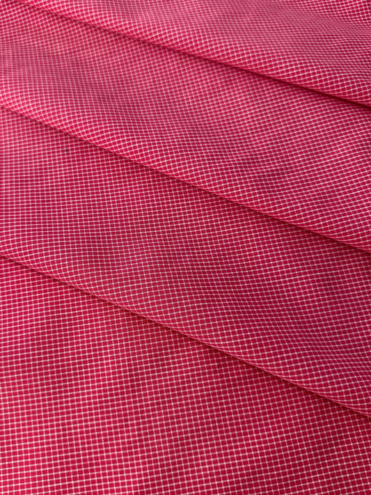 Cotton Shirting, Graph Check – Fuschia