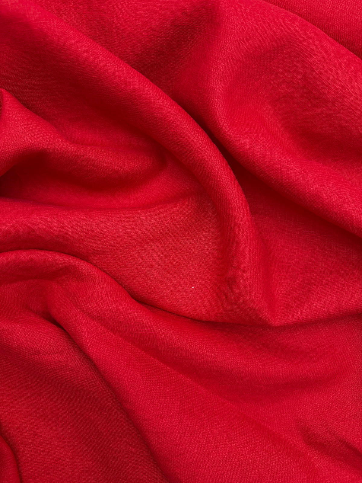 Linen Solids, Laundered - Tomato Red