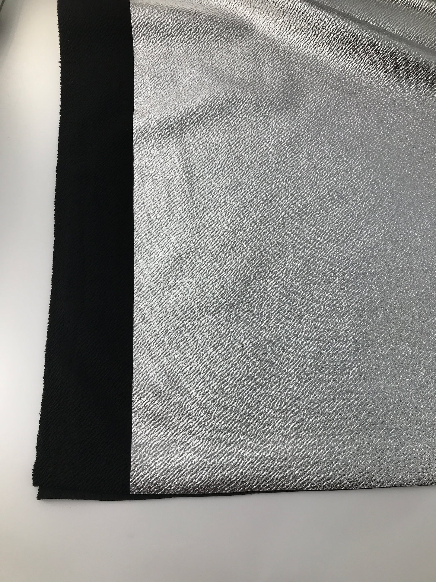 Polyester/Spandex Double Knit, Foil Print, Silver