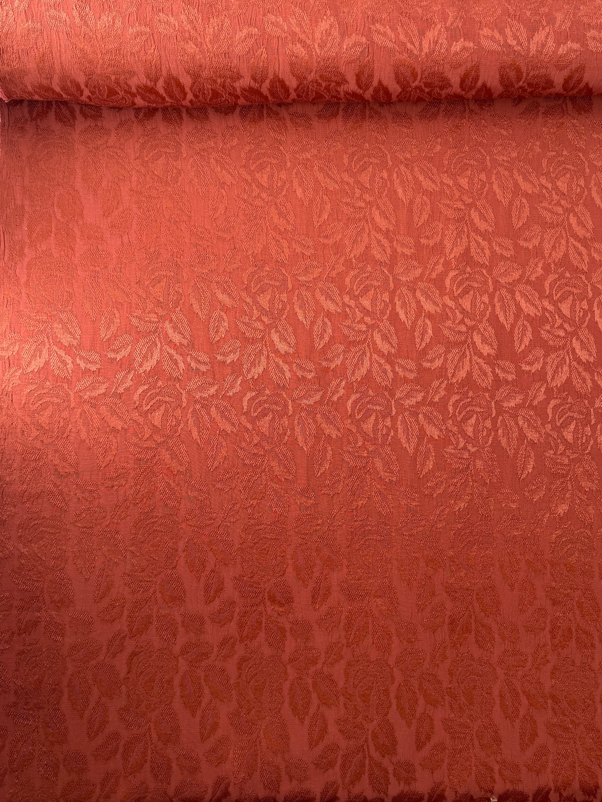 Rayon Jacquard, Floral Rust
