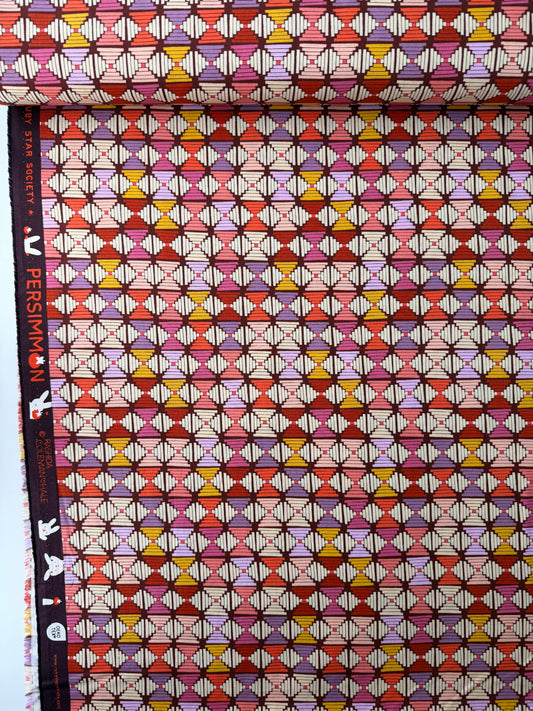 Ruby Star Society Cotton Sheeting, Persimmon - Courthouse Steps - Cranberry