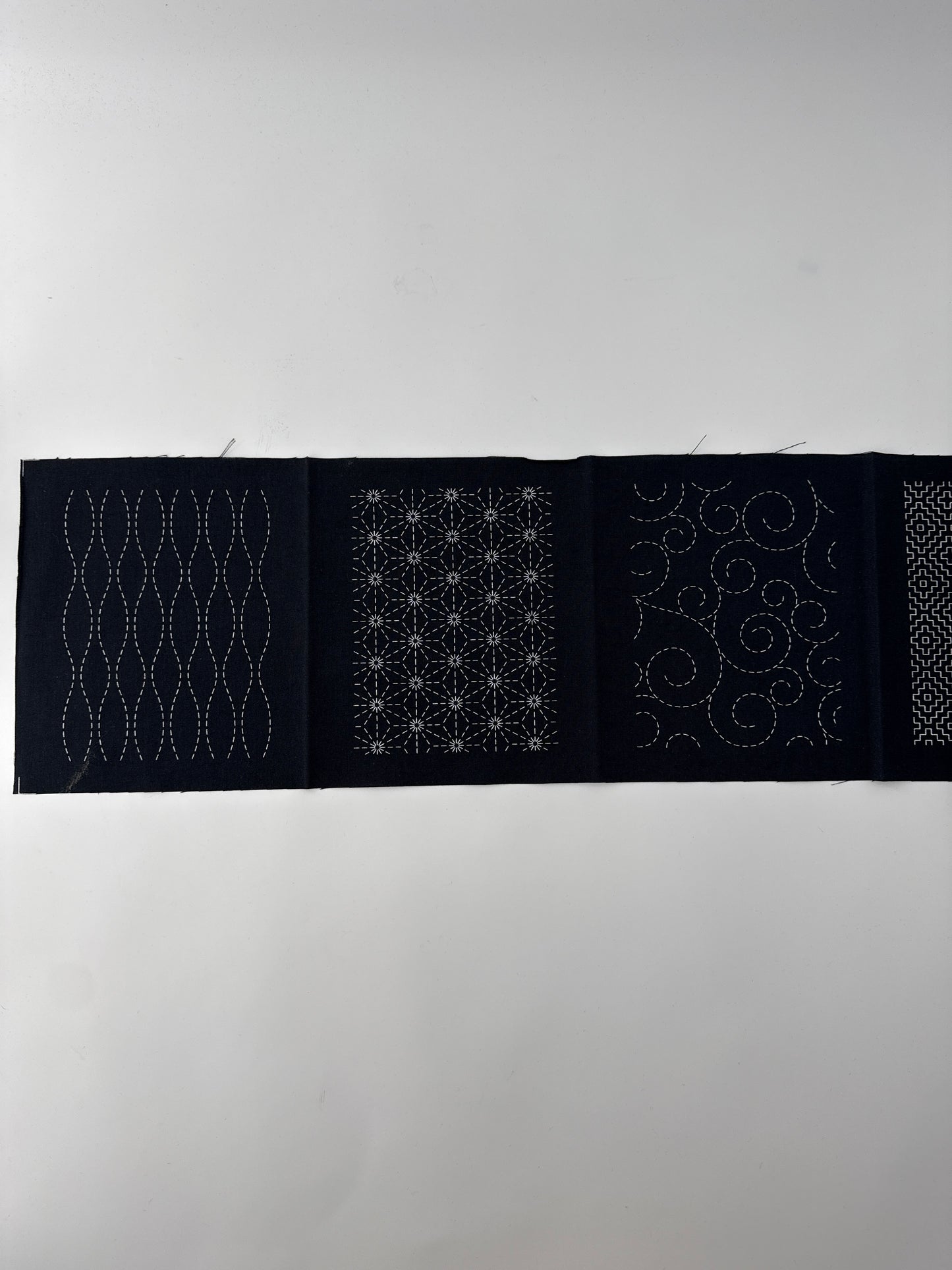 Sashiko Patch Cloth Kit, Blue, 6 patterns