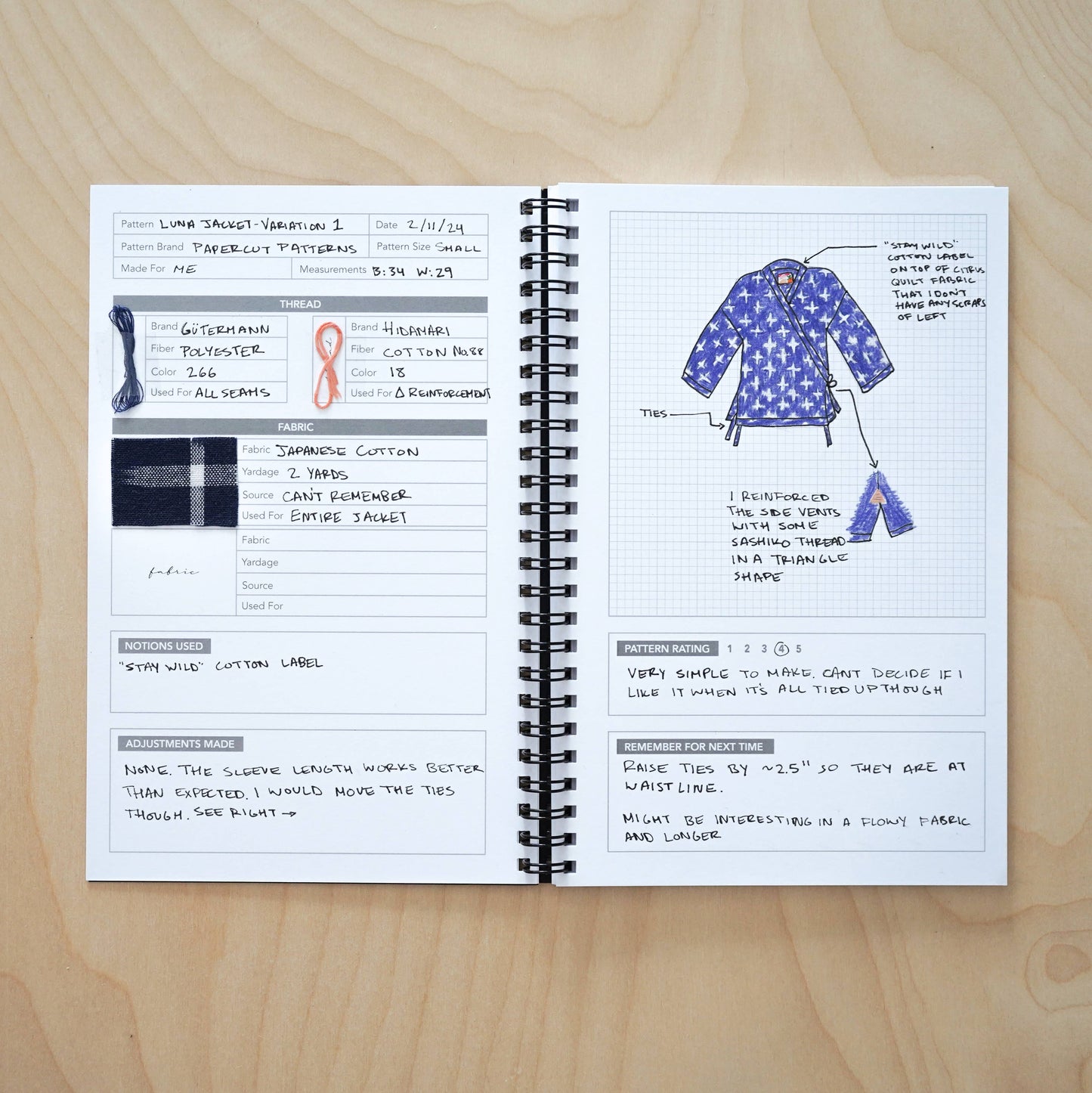 Sewing Journal, Black & White