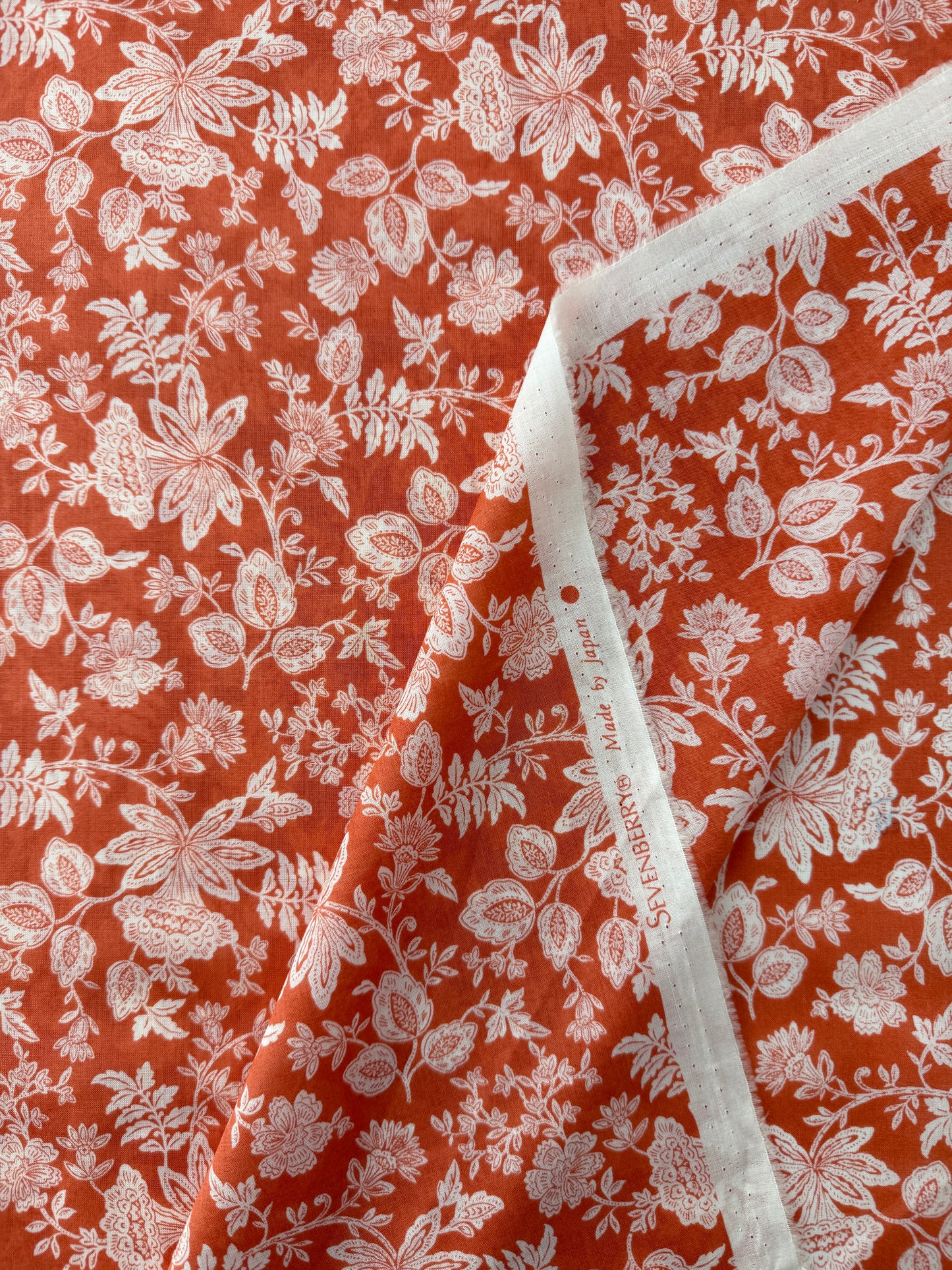 Sevenberry Cotton Lawn, Scattered Floral - Apricot