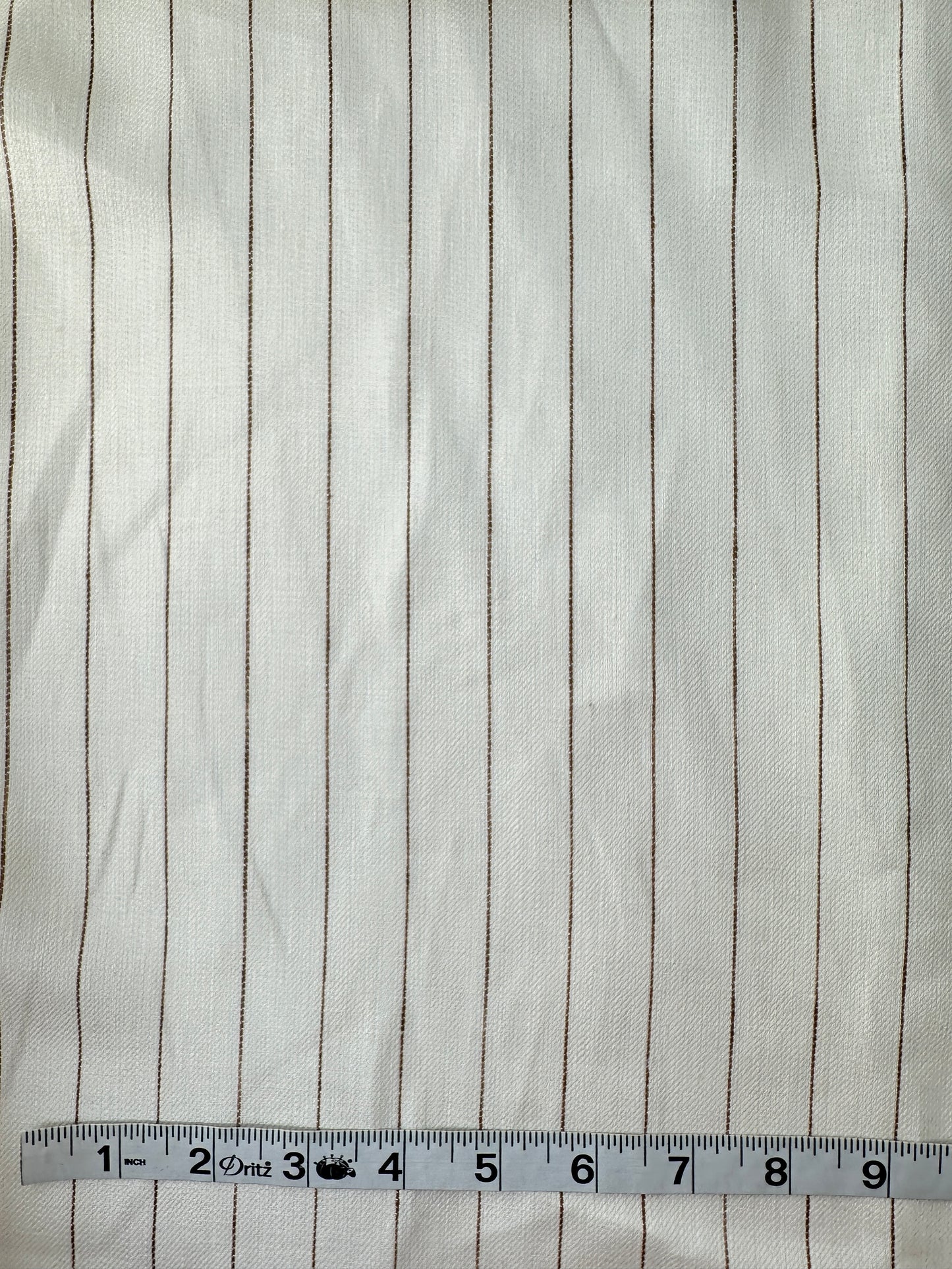 Linen Yarn Dye Skinny Stripe, Cream