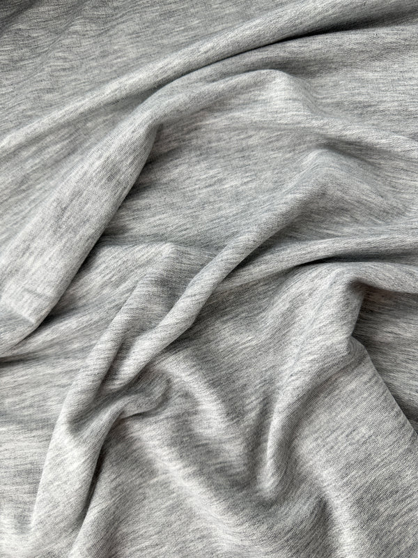 Sweatshirt Fleece, Rayon/Spandex, 225 gsm – Lt Heather Gray