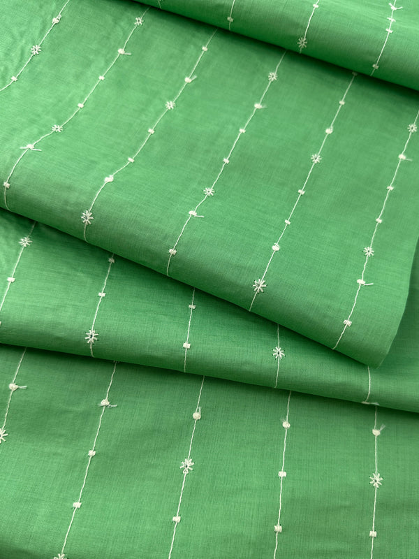 Japanese Embroidered Cotton, Vertical Stripe – Charcoal Gray