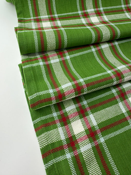 Cotton Toweling, Finished Sides – Ivory Plaid