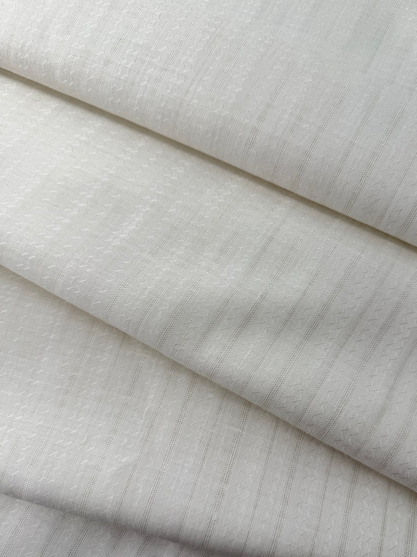 Linen Tonal Vertical Stripe - White