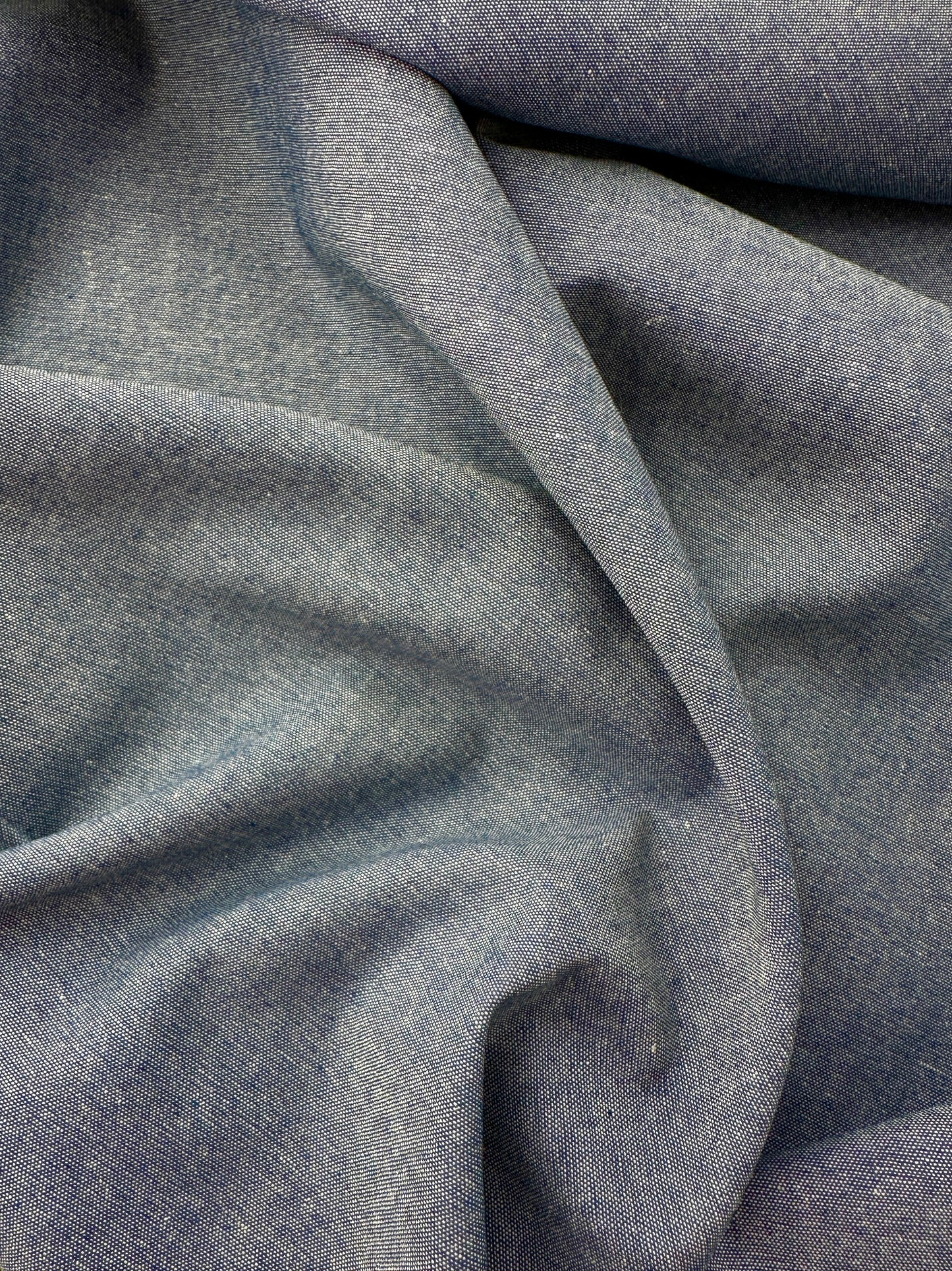 Chambray Cotton, Medium Blue