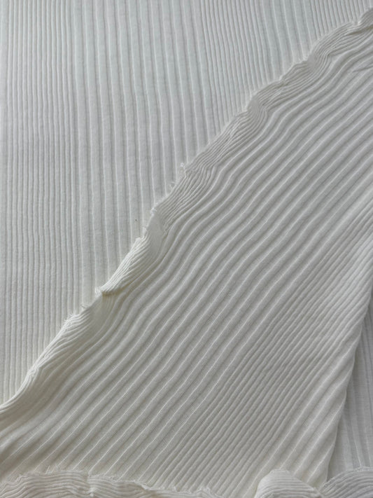 Cotton Variegated Rib, 132 gsm - Ivory